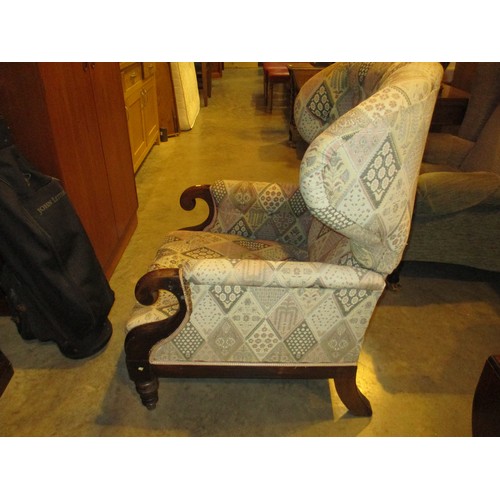 517 - Victorian Reclining Easy Chair Stamped to The Front Legs G. Minter WR Patent No 1861