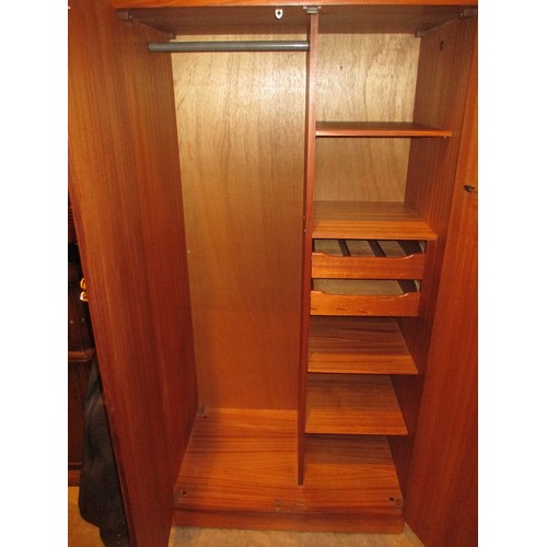 497 - G Plan Teak 2 Door Wardrobe, 91cm