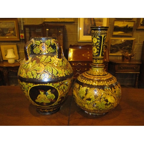 113 - Two Persian Style Pottery Vases, 26 and 29cm