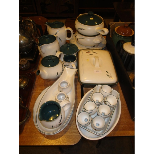 131 - Denby Greenwheat Pottery, 25 pieces