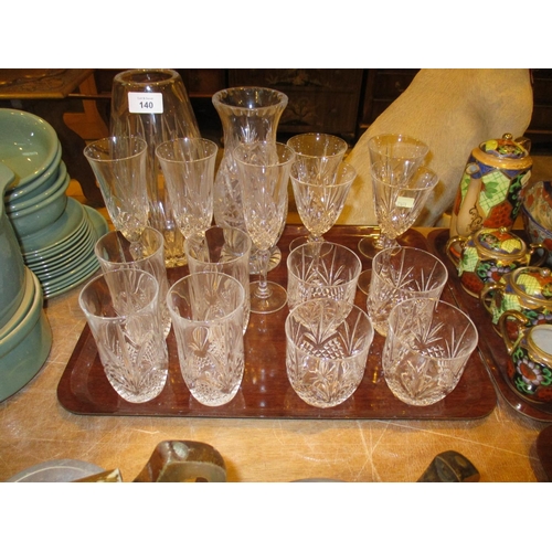 140 - Two Crystal Vases, Goblets and Tumblers