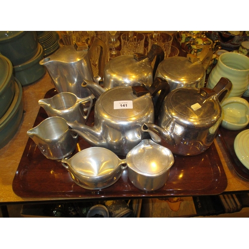 141 - Four Picquot Tea Pots, Water Jug, 2 Sugar and Cream