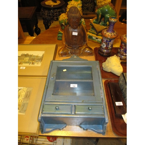 152 - Carved Wood Buddha and a Wall Cabinet