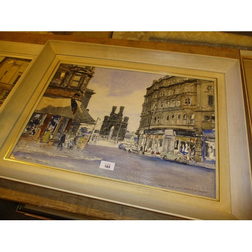 165 - Andrew Neilson 1963, Watercolour, Royal Arch From Whitehall Crescent Dundee, 38x55cm