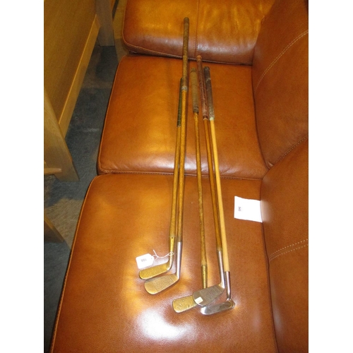 188 - Five Hickory Golf Clubs