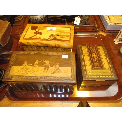 209 - Cribbage Box, Sorrento Box and Another Similar