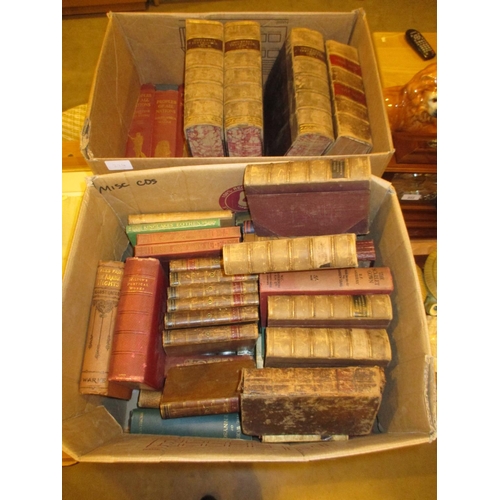 224 - Two Boxes of Leather Bound and Other Books