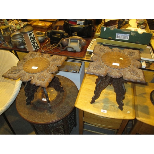 237 - Pair of Eastern Carved Wood Plant Tables