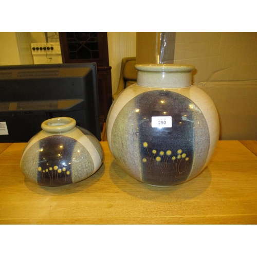 250 - Two Stoneware Vases, 15 and 28cm