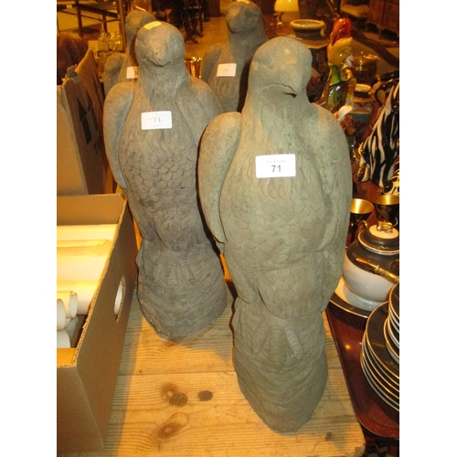 71 - Pair of Cast Stone Garden Eagles