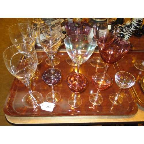 73 - Set of 5 Wine Goblets and Sets of 4 Cocktail and Sherry Glasses