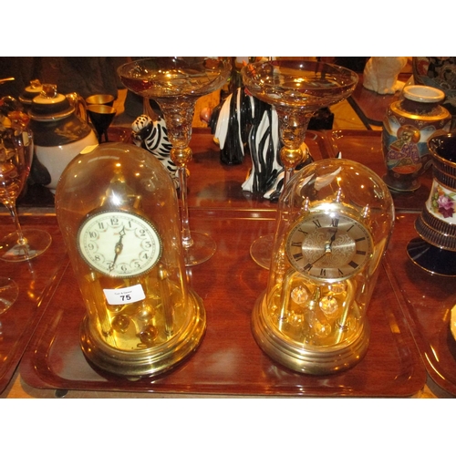 75 - Koma Anniversary Clock, Battery Clock and 2 Candle Stands