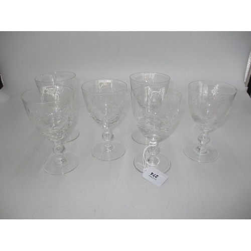 274 - Set of 6 Wine Goblets