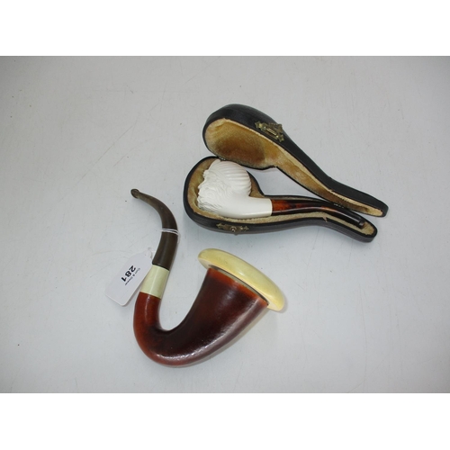 281 - Meerschaum Pipe and a Wooden Pipe