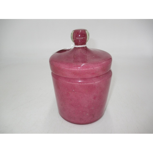 292 - Pink Glass Jar, 18cm