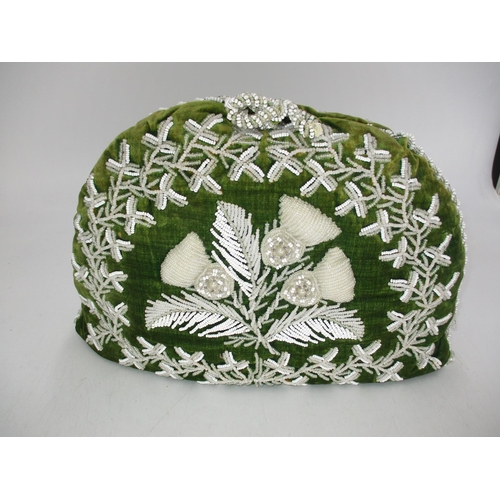 313 - Victorian Beadwork Decorated Tea Pot Cosy