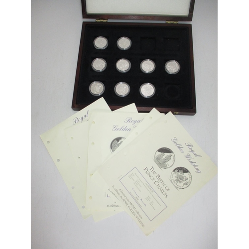 319 - Nine Silver Commemorative Coins Royal Golden Wedding