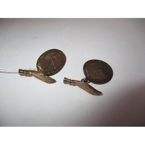 334 - Pair of Kukhri Cuff Links Stamped 9c, 4.9g