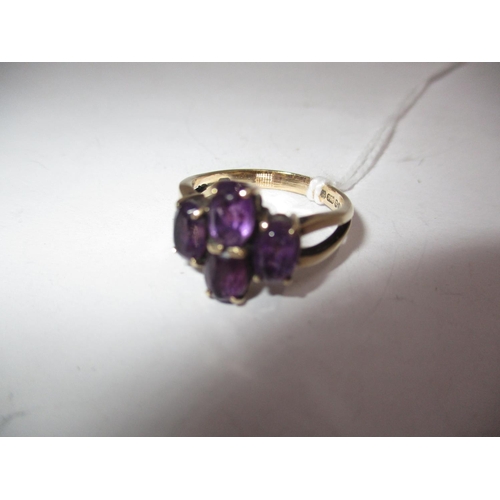 336 - 9ct Gold Amethyst Ring, 3.1g, Size M