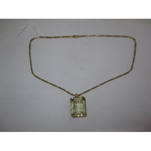 342 - 9ct Gold Chain 9g, along with a Large 9ct Gold and Citrine Pendant