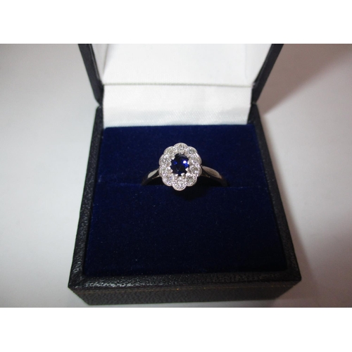 345 - 18ct Gold Platinum, Sapphire and Diamond Ring