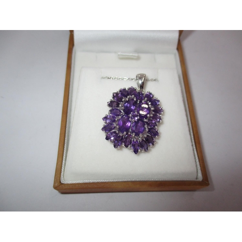 353 - Amethyst Large Pendant and Chain