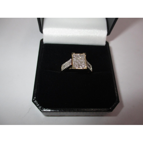 354 - 9ct Gold Diamond Art Deco Style Ring