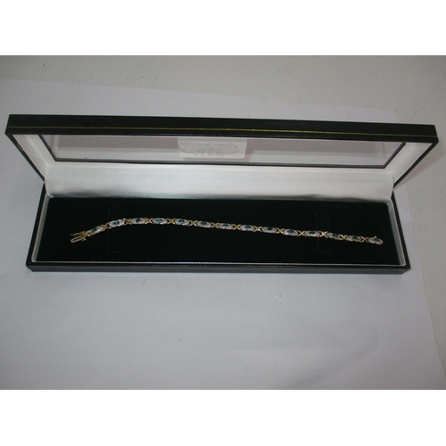 359 - 9ct Gold Emerald and Diamond Bracelet