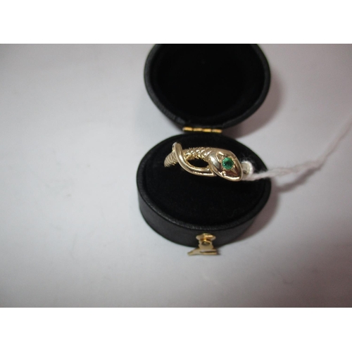 361 - 9ct Emerald Snake Ring