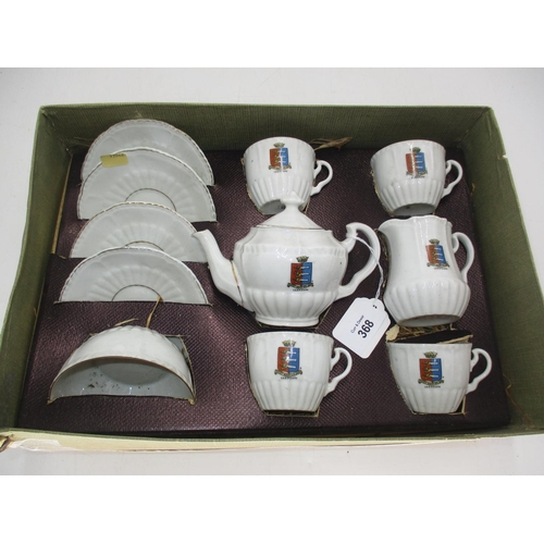 368 - Victorian Continental Porcelain Yarmouth Crested Dolls Tea Set