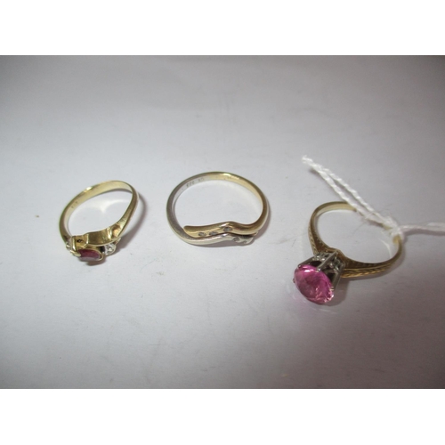 382 - Three 14ct Gold Gem Set Rings, 5.9g