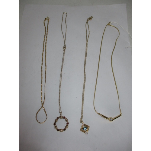 390 - Four 9ct Gold Necklaces, 11.3g total