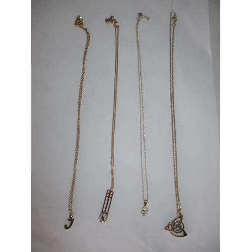 391 - Four 9ct Gold Necklaces, 10.3g total