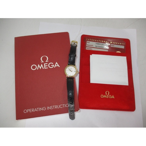 400 - Ladies 18ct Gold Omega Watch Ref. 079803101, with Papers, Presentation Engraved