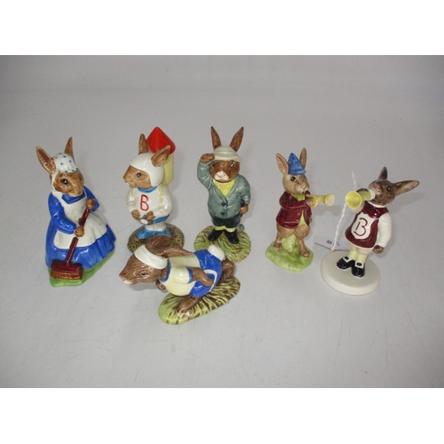 406 - Six Royal Doulton Bunnykins Dated 1972 to 1986, DB6, DB11, DB20, DB22, DB32, DB49, Approx. catalogue... 