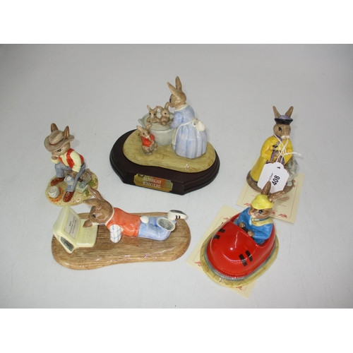 408 - Five Royal Doulton Bunnykins Dated 2001, Four in Special Editions of 2500 to 5000, Two with Certific... 