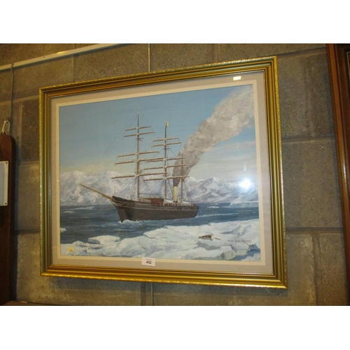 452 - D. Edward, Painting of The RRS Discovery, 44x56cm