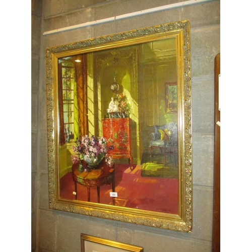 455 - Herbert Davis Richter, RI, RSW, ROI, British 1874-1955, Oil on Canvas, Interior Scene with Red Lacqu... 