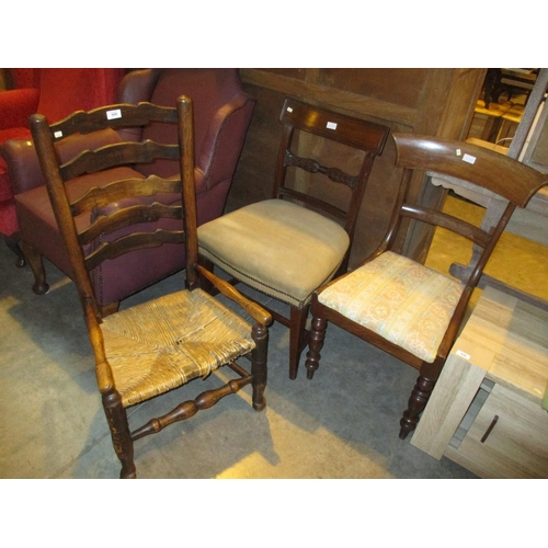 509 - Two 19th Century Chairs and a Ladder Back Chair