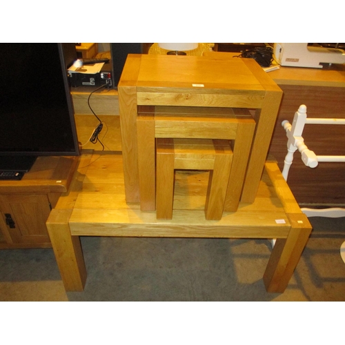 514 - Oak Coffee Table and Nest of Tables