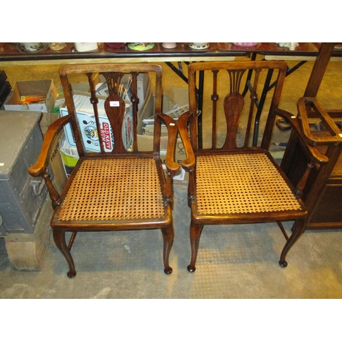 525 - Pair of Bergere Seat Occasional Arm Chairs