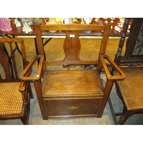 526 - Oak Box Seat Hall Bench, 79cm