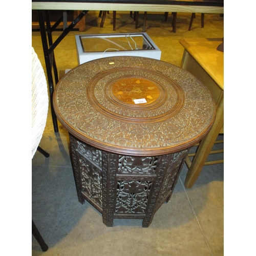 529 - Eastern Ornately Carved Teak Coffee Table