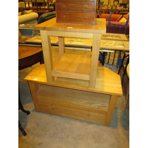 563 - Modern Oak TV Unit and a Lamp Table