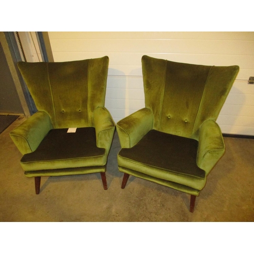 598 - Pair of Mid 20th Century G Plan Brandon Range Wing Back Chairs