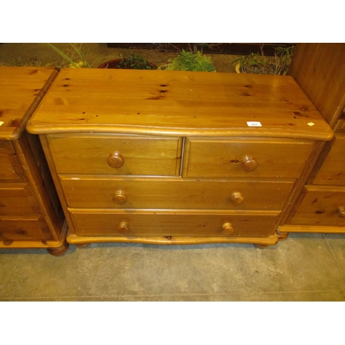 611 - Modern Pine Chest of 4 Drawers, 83cm