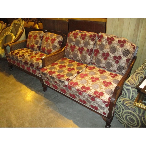 620 - Matched Pair of Early 20th Century Mahogany and Bergere Settees