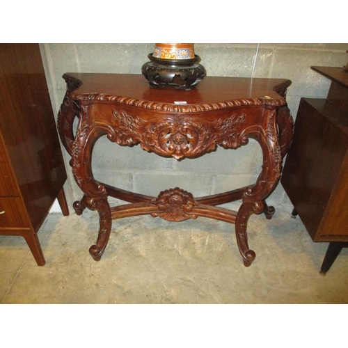 626 - Reproduction Carved Mahogany Hall Table, 101cm