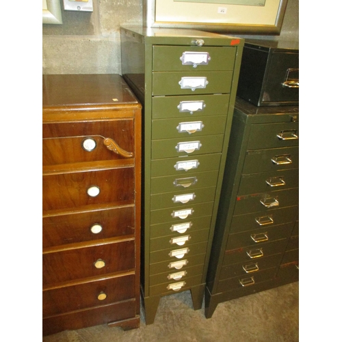 638 - Howden Metal 15 Drawer Index Chest with Key, 18cm