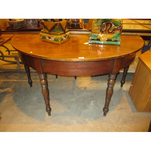 567 - Victorian Mahogany Demi Lune Hall Table, 142cm